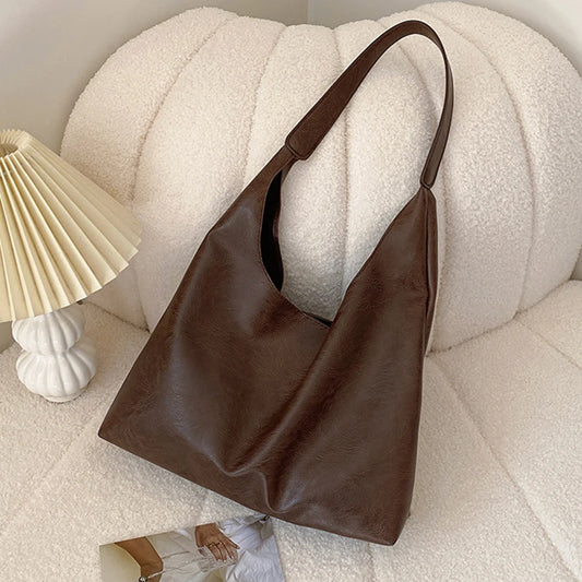 Lightweight Soft Leather Tote Bag Large Capacity Women